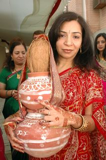 coconut in vase for cleansing ceremony