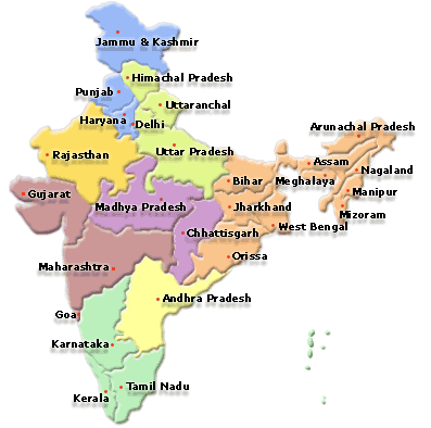 physical map of india, india states, india today